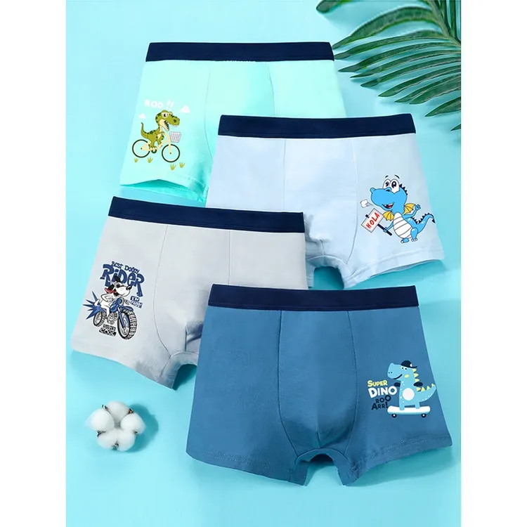 儿童纯棉内裤夏季透气男童平角裤男孩中大童四角裤12短裤15岁男生