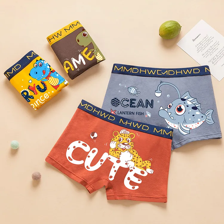儿童纯棉内裤夏季纯棉透气男童平角裤男孩中大童四角裤12短裤15岁