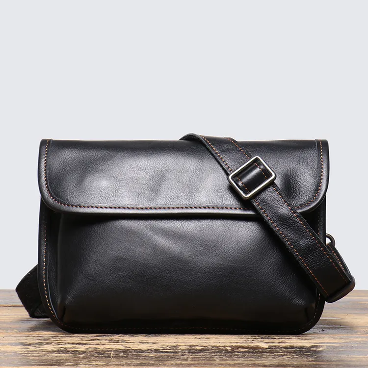 头层牛皮男士单肩虎头包植鞣真皮斜跨包手拿包时尚百搭潮流男包