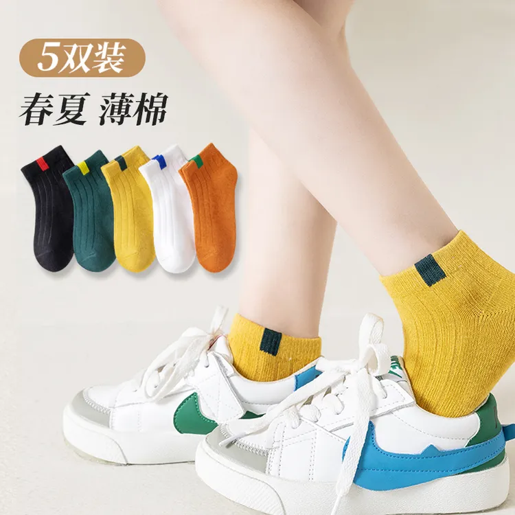 绒兔2453布标袜子春秋夏季船袜春夏短袜薄款ins夏天吸汗浅口短筒 