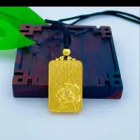 合金吊坠 新中式国风|古法镂空荷花福字平安无事牌