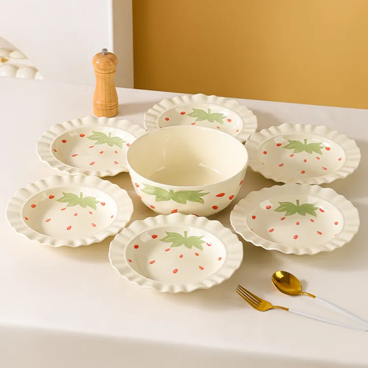 芬利兰【7个装】釉下彩-遇见莓好-团圆组合7件套陶瓷餐具-3