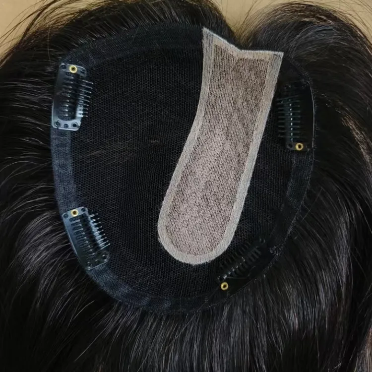 年顺心手工递针拼接瑞士网女女士补发片夏季轻薄透气隐形头顶马尾