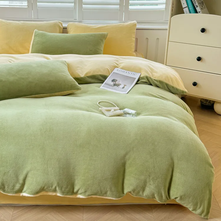 牛奶绒四件套冬款加厚珊瑚绒2024新款双面法兰绒被套床上用防静电