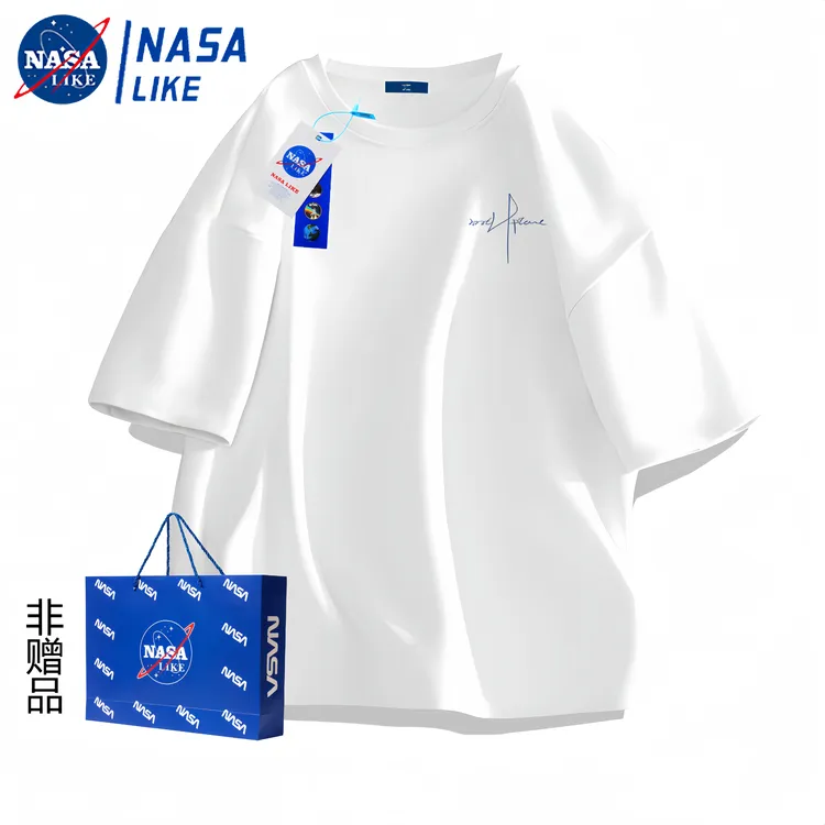 NASA联名美式休闲短袖T恤男夏季2024新款纯棉潮流ins短袖t恤男