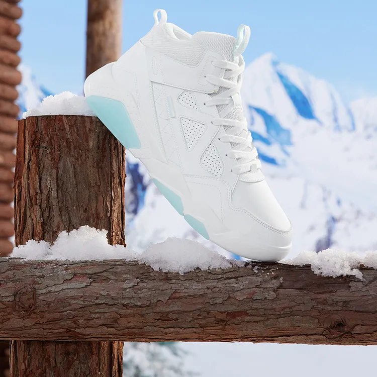 361°【雪绒】雅丹风男女款革面加绒运动鞋秋季中高帮厚底百搭板鞋