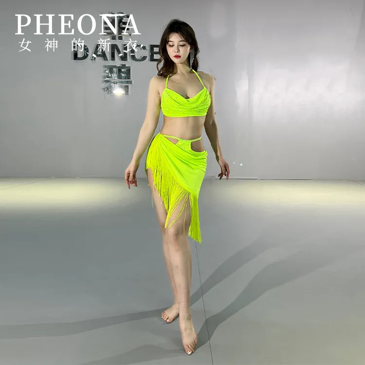 女神的新衣肚皮舞练功服融合风流苏烫钻高端性感吊带演出服T011
