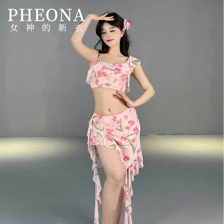 PHEONA2024新款肚皮舞服原创设计初学者练功服简易表演服T004