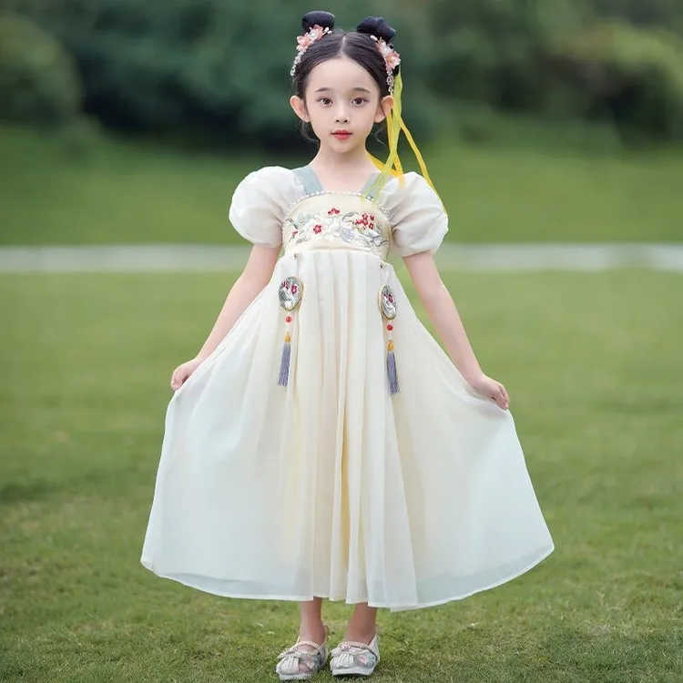 仙气女童夏季薄款连衣裙2025超仙儿童装新款女孩夏款古风汉服裙子