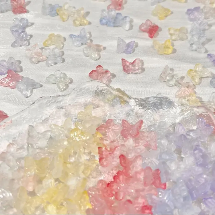 2024新品蝴蝶琉璃直孔diy手工珠材料手链项链耳坠diy饰品配件批发