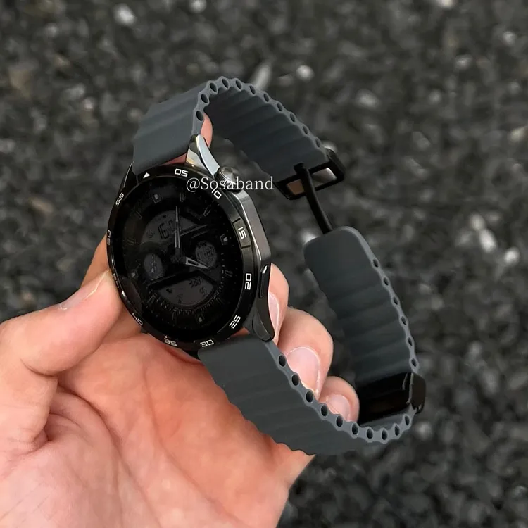 SosaBand简约海洋硅胶磁吸扣适用华为GT6手表带3Pro/watch5x2三星
