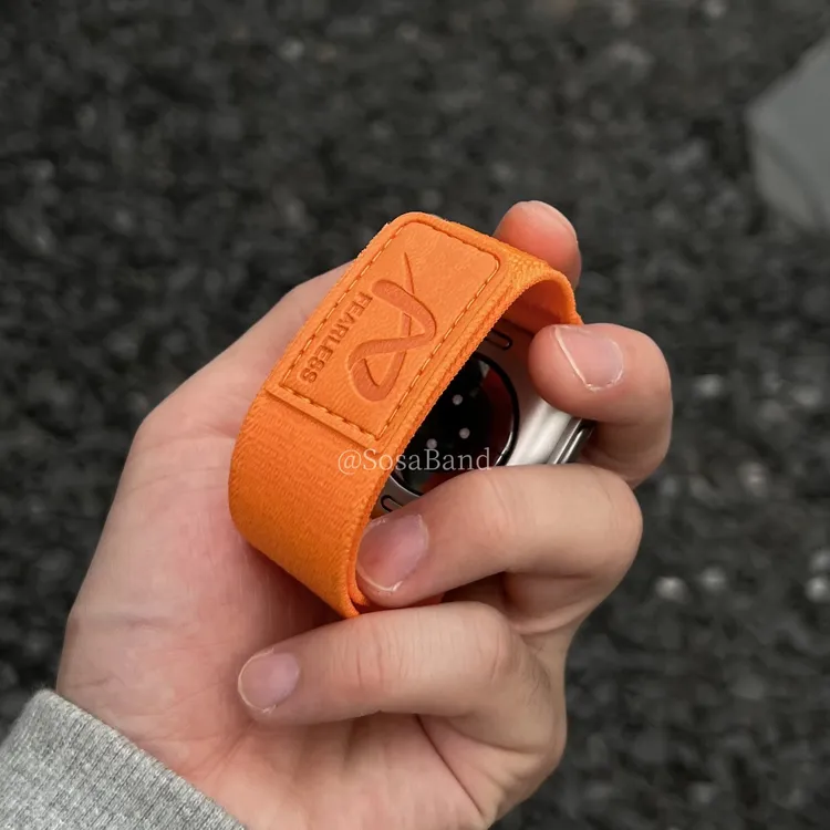 SosaBand皮标魔术贴尼龙适用苹果S11手表带10Apple9Watchultra3ie