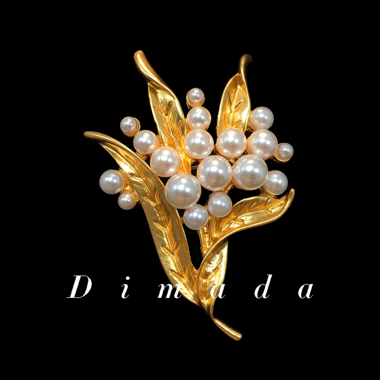 D.M.D/迪曼达 合金胸针  d1050翠法丽叶子复古胸针小众配饰气质
