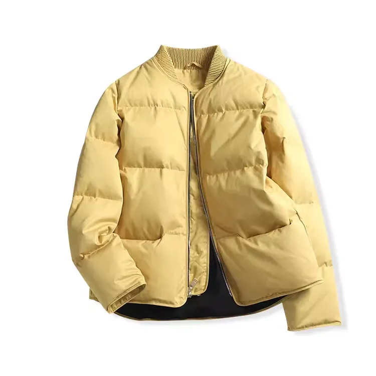 秋冬羽绒服立领保暖短款面包服加厚无异味纯色拉链外搭棒球棉服