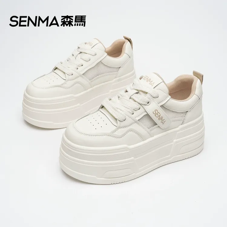 森马厚底小白鞋女2025新款夏季透气网面百搭网红爆款运动休闲板鞋