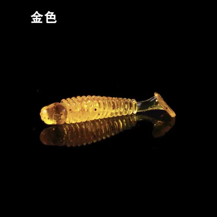 金色传说螺旋小T尾3.5cm根钓微物路亚迷你螺纹软饵鲈鱼鳜鱼翘嘴