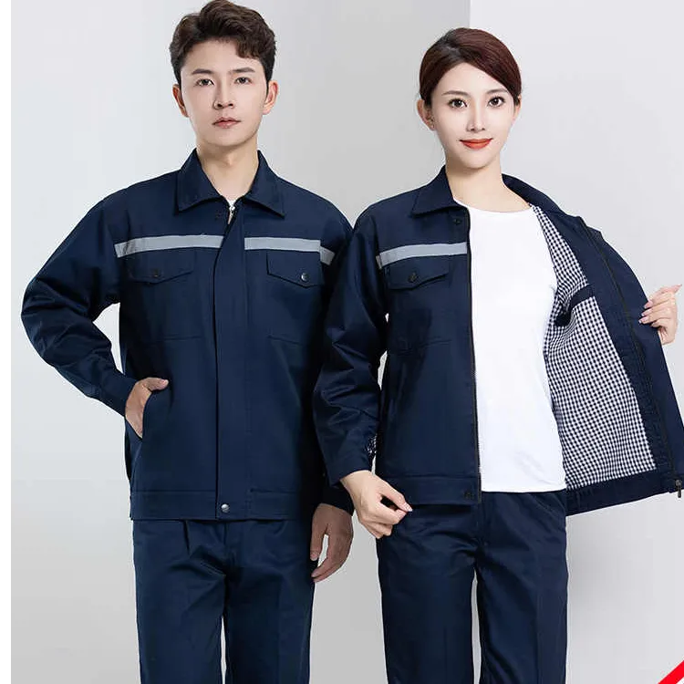 棉长袖秋冬双层工作服套装男女士耐磨地加厚冬季汽修半韵假发片