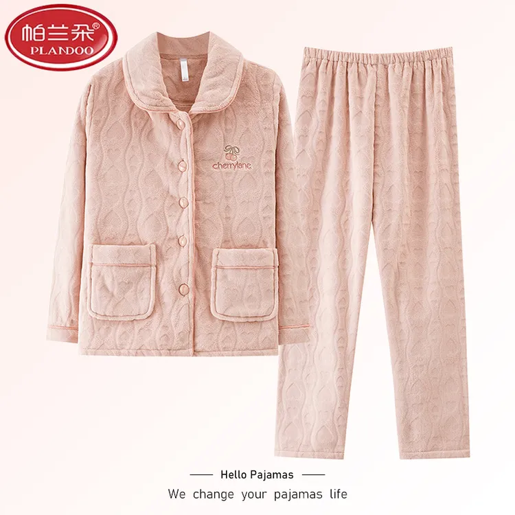 帕兰朵加绒睡衣女秋冬款珊瑚绒女高级感加厚法兰绒可外穿家居服时