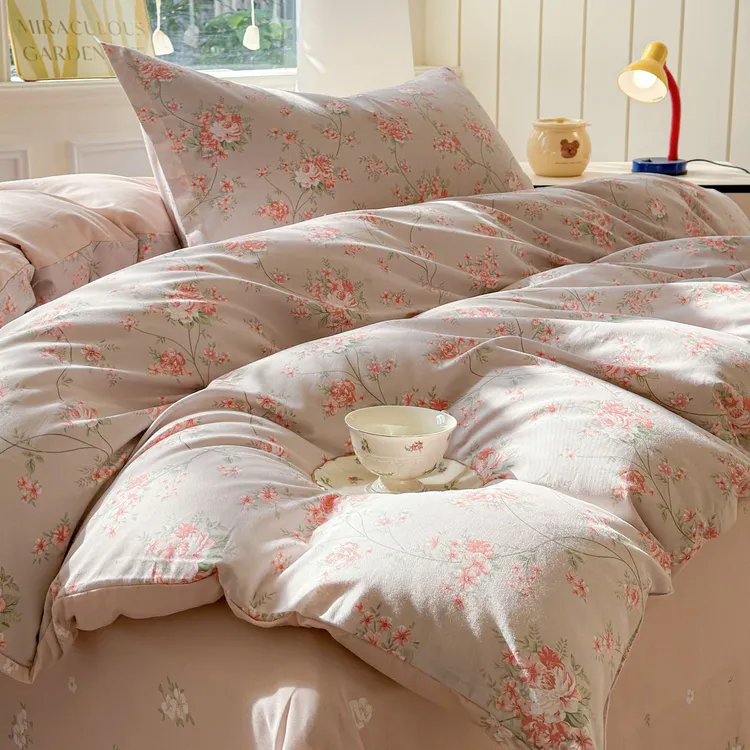 2025新款全棉四件套100%棉加厚斜纹学生宿舍小清新家纺床上用品