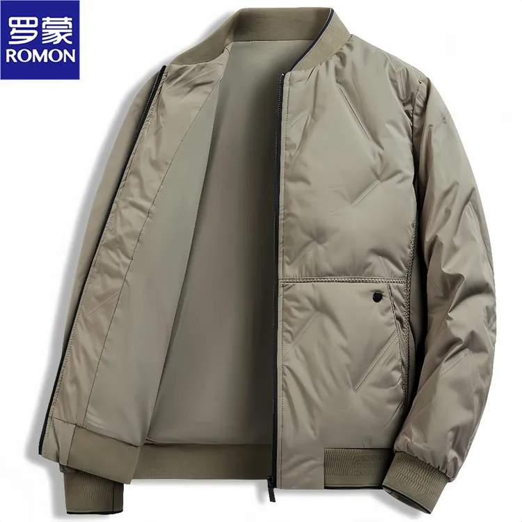 Romon/罗蒙棒球领羽绒服男冬季新款羽绒商务休闲轻薄上衣保暖外套