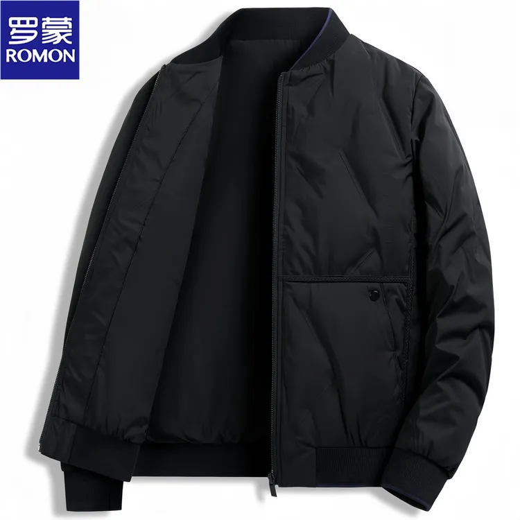 Romon/罗蒙羽绒服男士商务冬季轻薄保暖时尚流行帅气棒球服外套潮