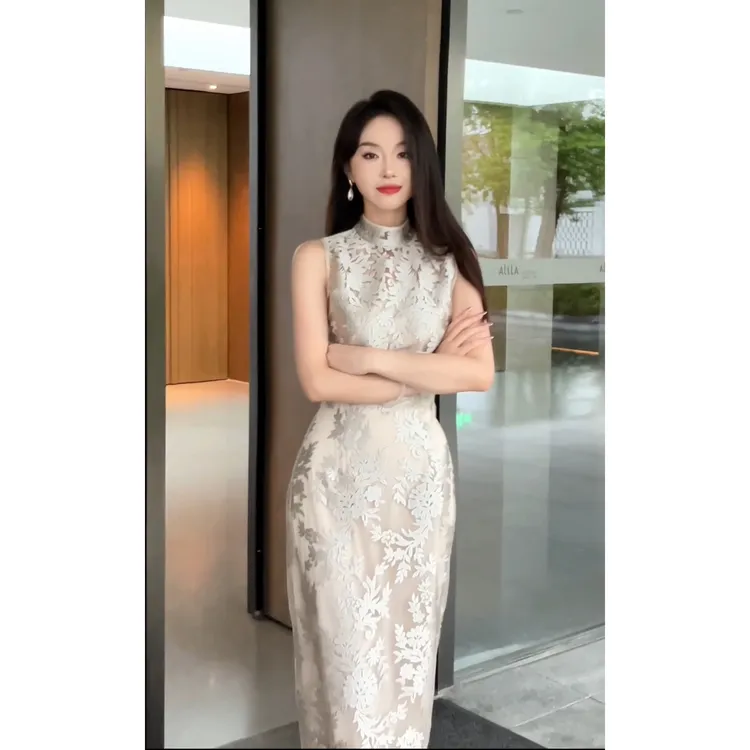 裁一2025经典高定绣花旗袍连衣裙23-98