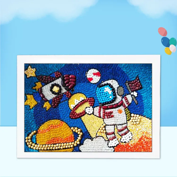 种子画自粘半成品材料包手工diy粘贴画手工作业五谷杂粮一整套