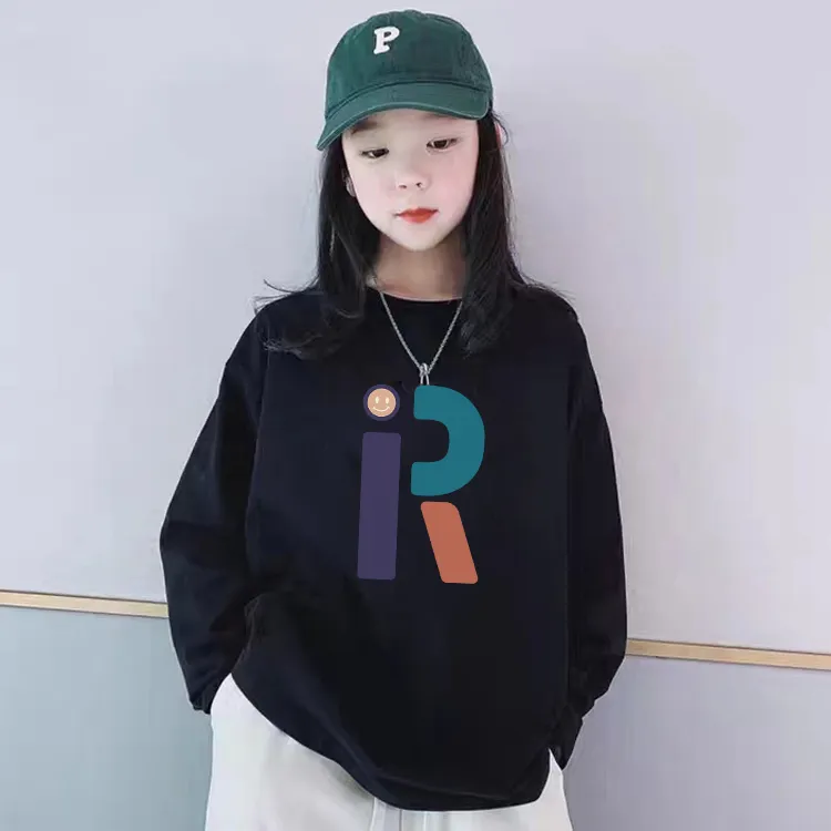 女童长袖t恤2025新款春装中大童纯棉薄款内搭打底衫宽松女童春装