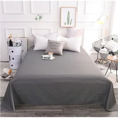 纯色灰色床单单人单件双人1.8m床紫色学生宿舍单人床简约蓝色被单