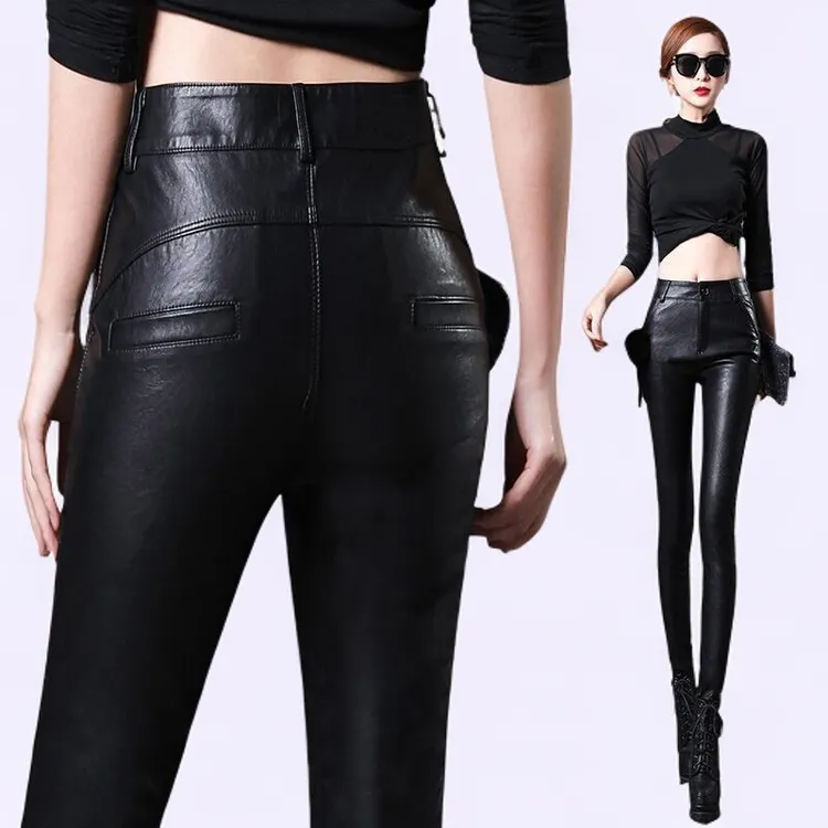 海宁爆款真皮皮裤女紧身纯皮加绒休闲2025秋冬季新款外穿小脚裤女