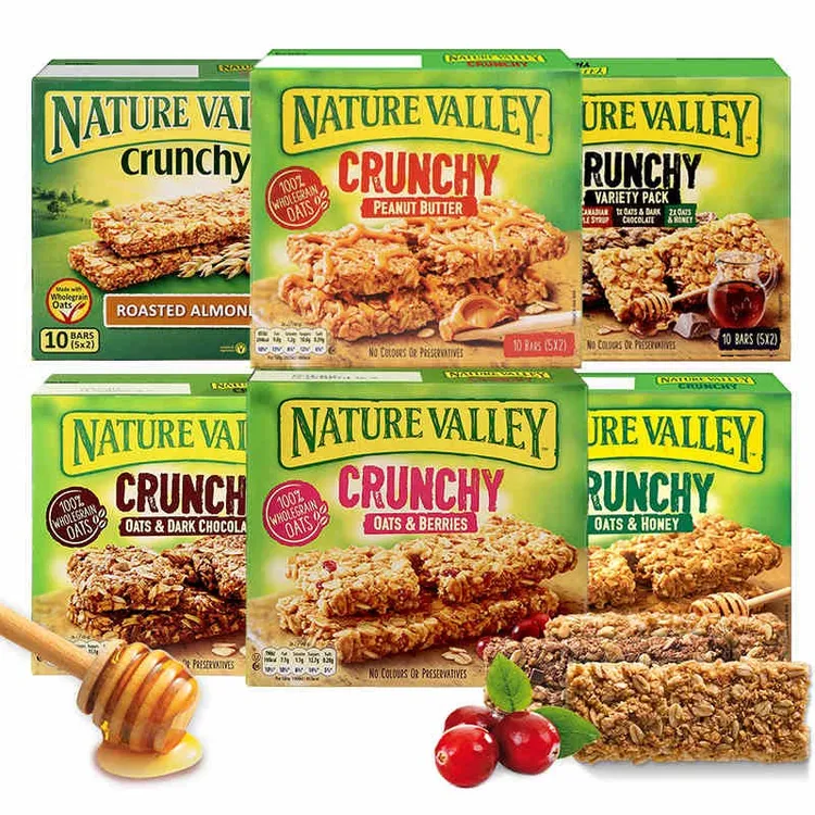 天然山谷（NATURE VALLEY）西班牙进口香脆燕麦谷物棒蜂蜜多种口味