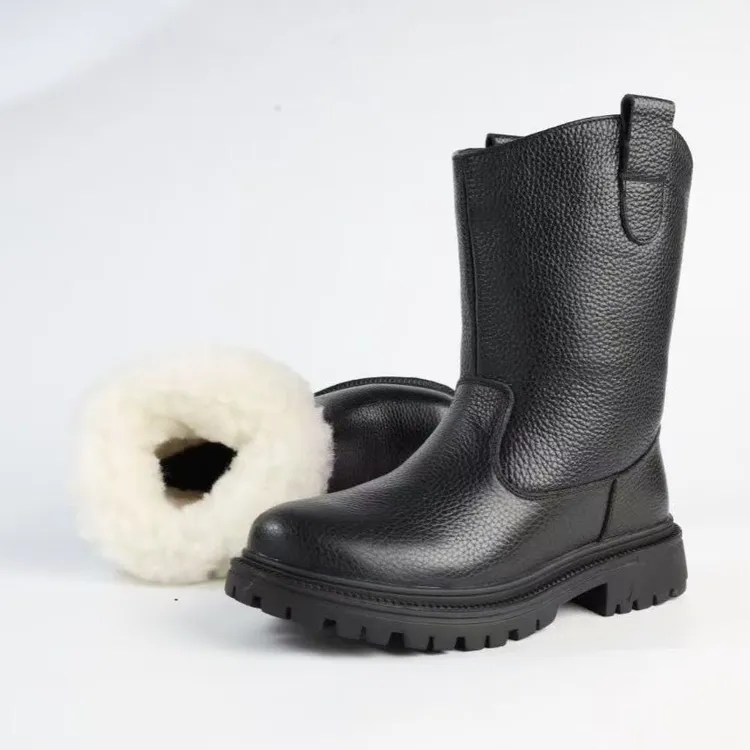 黑色冬季防寒保暖蒙短靴