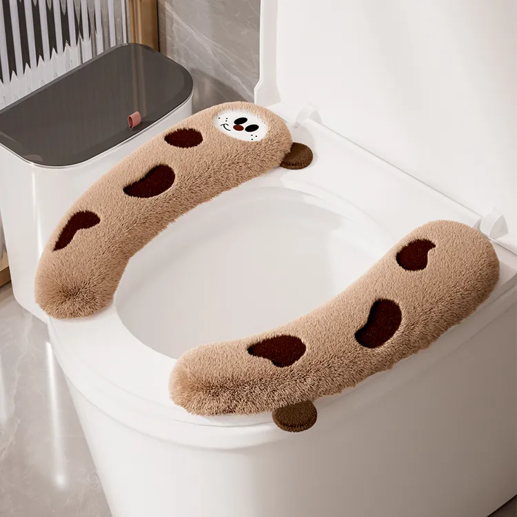 马桶坐垫家用加厚毛绒贴粘式坐便垫冬季保暖坐便套防水马桶圈垫子