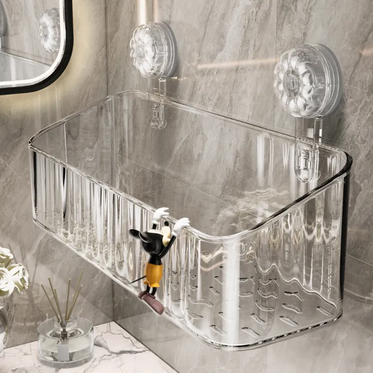 吸盘置物架浴室免打孔洗手台护肤品收纳架厕所卫生间墙上收纳神器