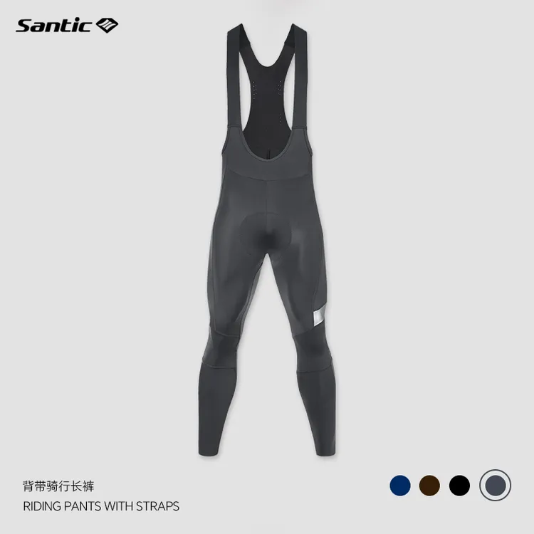 Santic森地客 骑行背带裤男 骑行长裤秋季薄款公路车单车裤 沐途