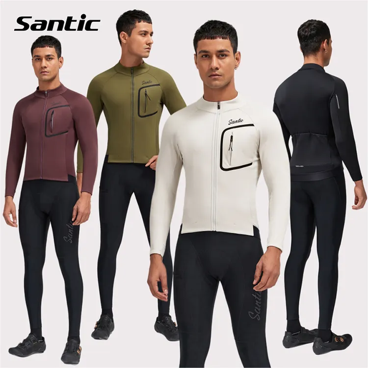 Santic/森地客秋冬男女款户外抓绒防风公路自行车保暖骑行服 元州