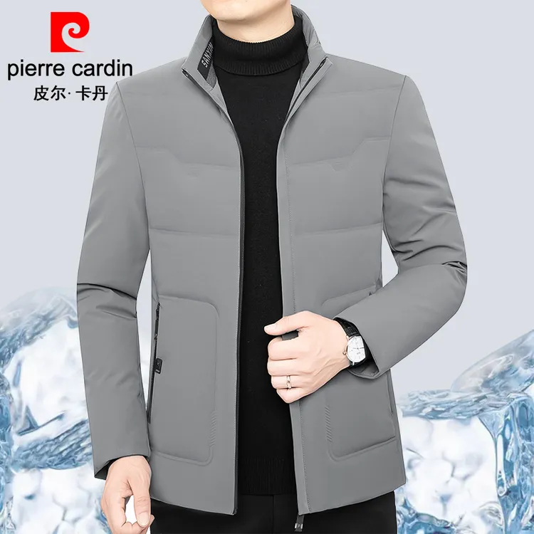 皮尔卡丹羽绒服男短款轻薄保暖中青年男士鸭绒立领外套冬季款休闲