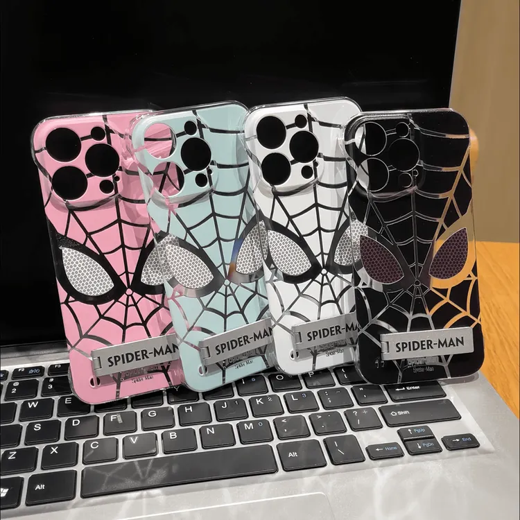 蜘蛛侠无边框支架适用iPhone15手机壳苹果13/14超薄xsmax潮男女12