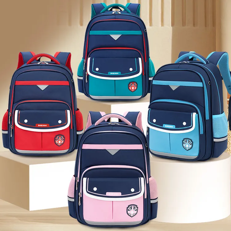 巴布豆儿童书包小学生轻便透气1-3--6书包4-6年级护脊减负超轻