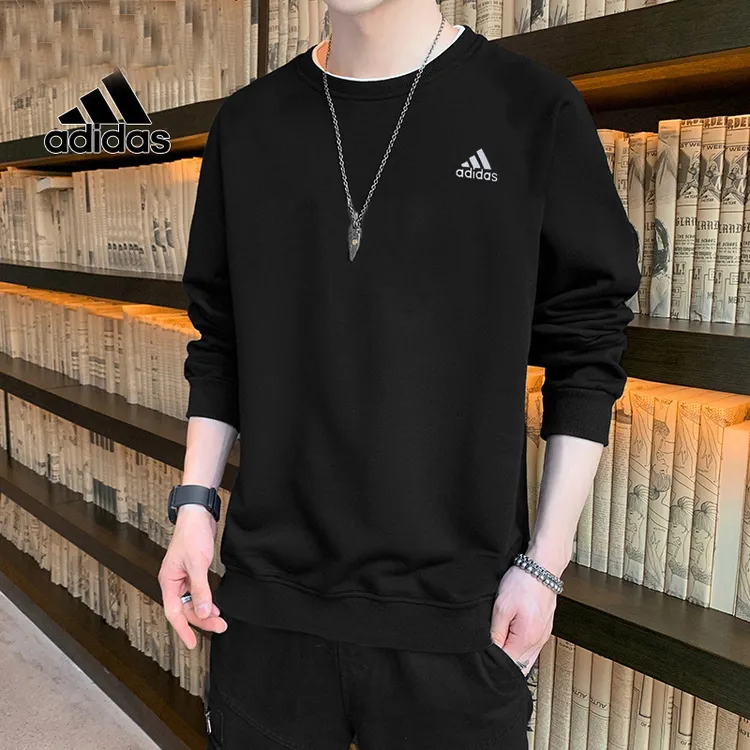 【众创体育】阿迪达斯卫衣男上衣秋新款圆领休闲健身跑步运动套头衫