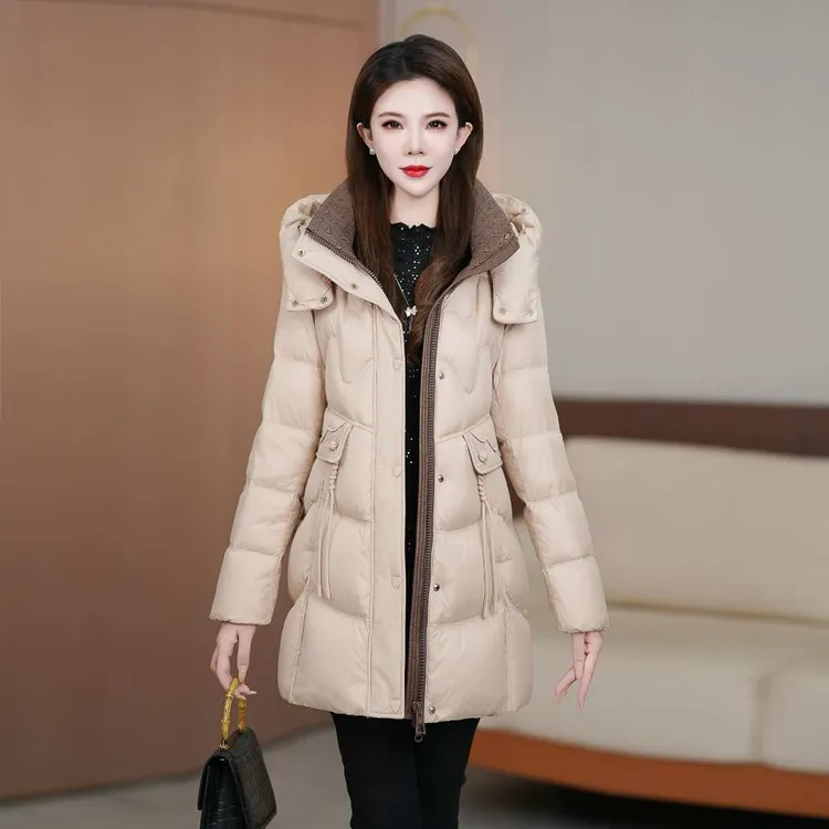 新国标90白鸭绒2024年冬季新款爆款女士时尚保暖羽绒服