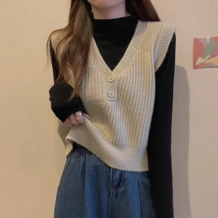 针织毛衣马甲女款2025春秋新款爆款内搭叠穿背心秋冬外穿毛线马夹