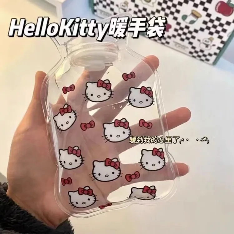 可爱Kitty猫喵随身暖手宝学生闺蜜卡通注水热水袋便携透明暖水袋