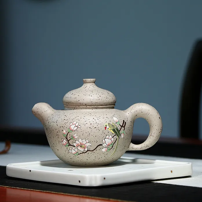 原矿羊脂白玉名家全手工紫砂壶280cc泡茶壶象牙白精美宜兴紫砂壶