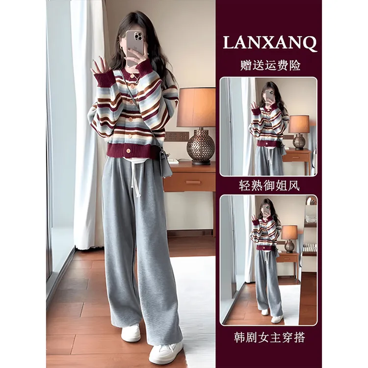 返潮复古秋装搭配一整套显瘦小香风穿搭秋天套装御姐炸街两件套女