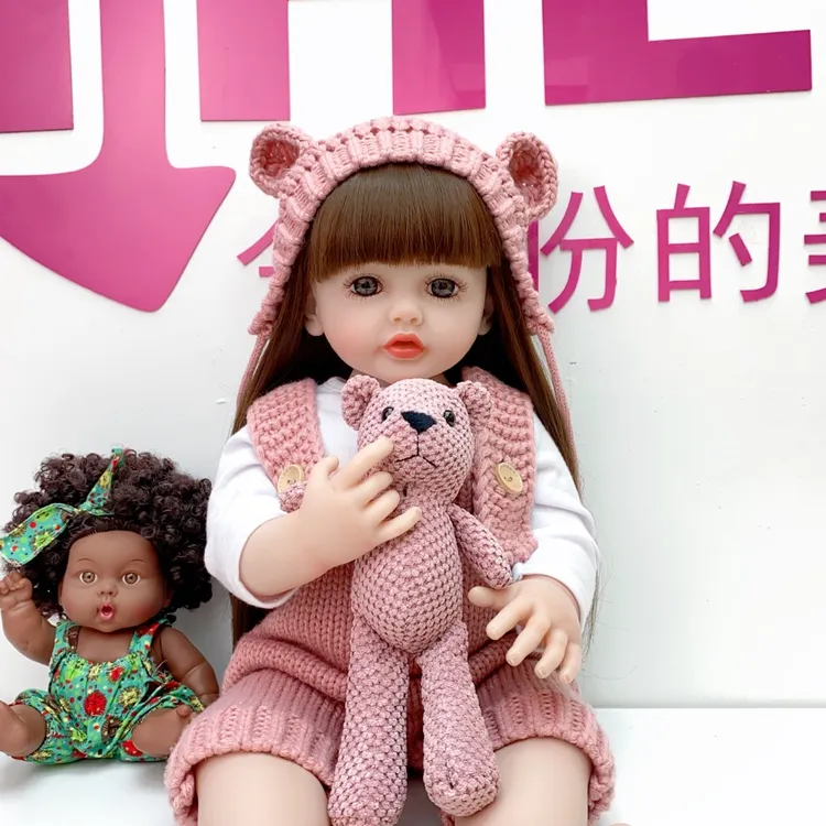 玩偶熊甜甜 55cm全搪胶可洗澡仿真重生娃娃陪伴玩具出口外贸礼物