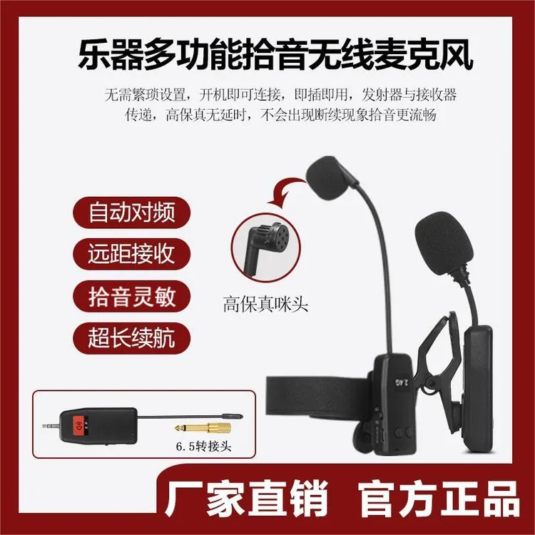 多功能降噪葫芦丝笛演出小提琴萧收音乐器专用麦克风扩音拾音话筒