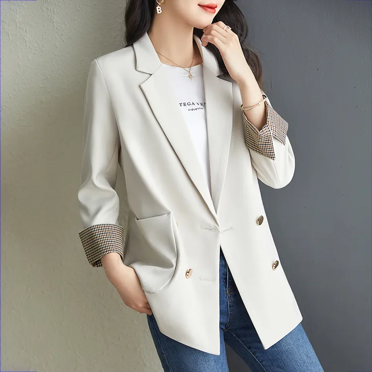 休闲西装女外套短款加棉加厚秋冬季2024新款夹棉正装西服职业套装