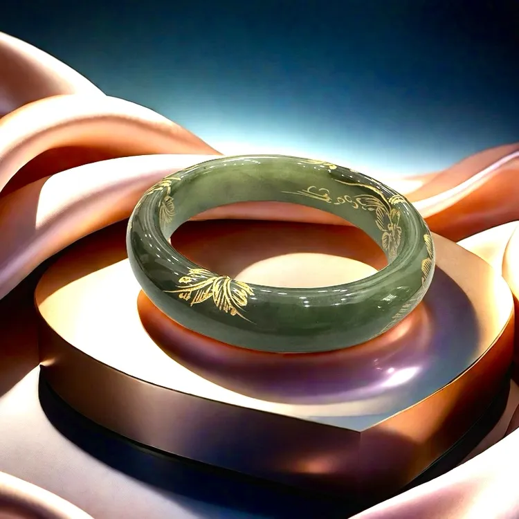 高级定制 手工雕刻描金 花开富贵镯 ZL-1圈口找客服备注