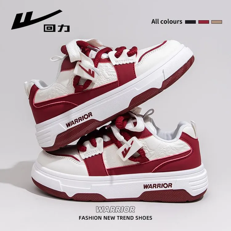 回力小白鞋女鞋2024秋季新款爆款厚底红色休闲百搭面包鞋运动板鞋